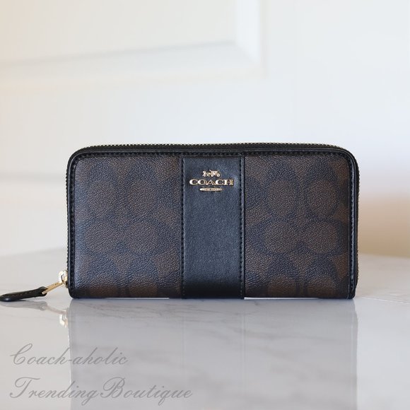 Coach Handbags - NWT Coach Signature Accordion Zip Around Wallet